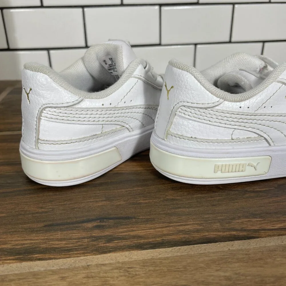 Puma Cali Star Toddler Boys Size 9C Shoes White Faux Leather Slip On Sneakers